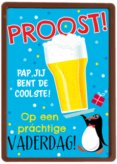 vaderdag kaart pinguin proost