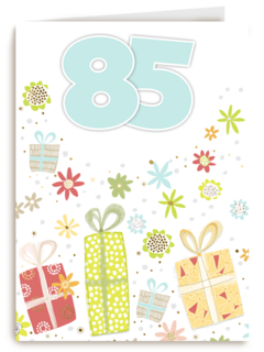 een fleurige 85ste verjaardag met cadeautjes