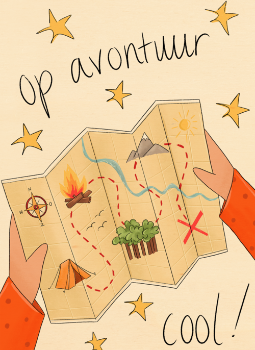 op kamp kaart schatkaart