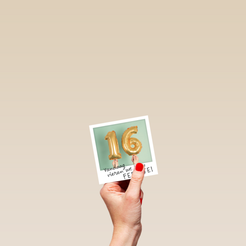 polaroid kaart vandaag vieren we jouw feestje