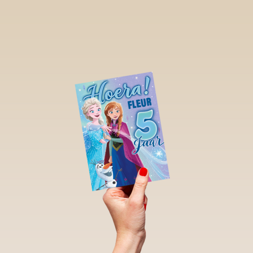 Frozen verjaardagskaart 5 jaar