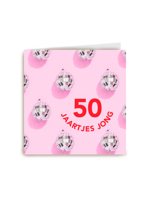 Verjaardagskaart vrouw 50 discobollen