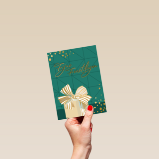 Stijlvolle kerstkaart met cadeau