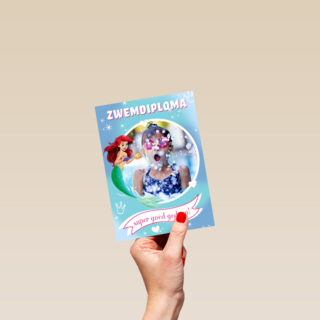 zwemdiploma fotokaart disney princes ariel