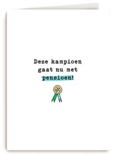 Pensioen deze kampioen gaat met pensioen
