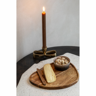 JENS Living Borrelset Acaciahouten plank met schaaltje