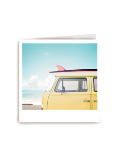 Zomerkaart busje met surfboard Polaroid