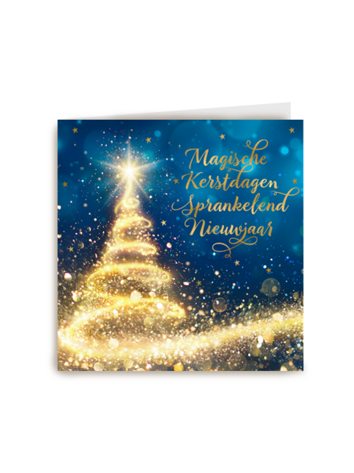 kerstkaart klassiek magische kerstdagen sprankelend nieuwjaar