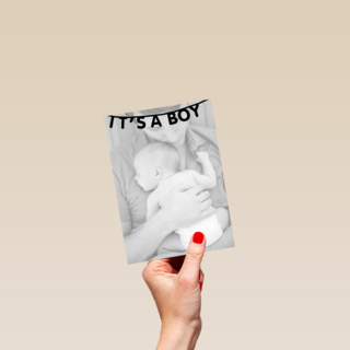 fotokaart enkel its a boy vlaggetje