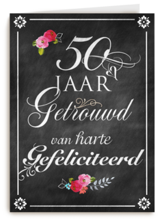 schoolbord vijftig jaar getrouwd