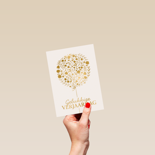 Gouden ballon met Gelukkige verjaardag