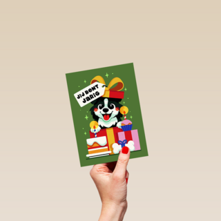 Verjaardag Hond Met Taart En Cadeau
