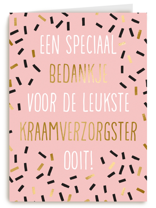 speciaal bedankje voor de leukste kraamverzorgster kaart