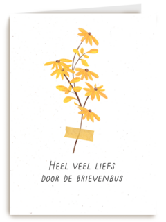 Bloemen heel veel liefs door de brievenbus