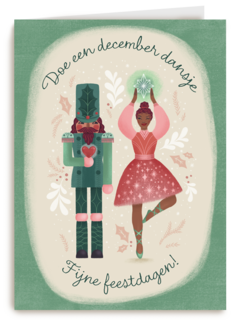 Kerstkaart klassiek doe een december dansje
