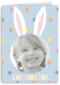 fotokaart feestelijke paasgroetjes met paasoren