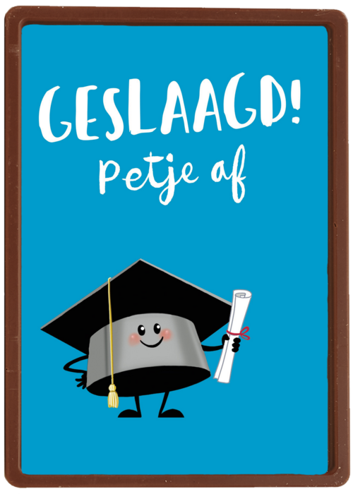 geslaagd petje af