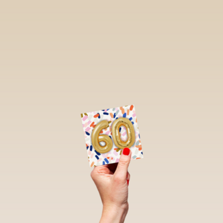 Verjaardagskaart gouden 60 met confetti