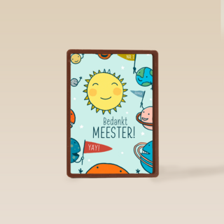 bedankt meester kaart met de zon en planeten