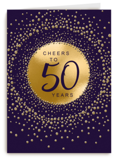 Verjaardagskaart leeftijden Man vrouw Cheers to 50 years
