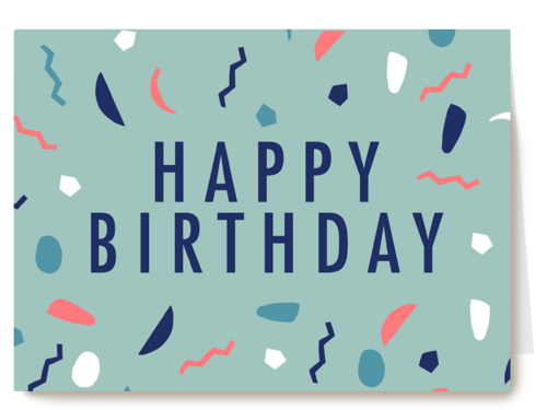 Happy Birthday met confetti
