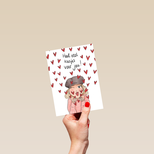 Valentijnskaart Heel veel kusjes voor jou