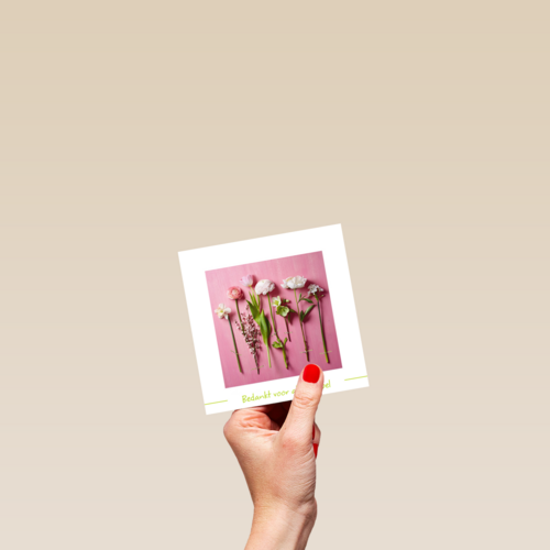 Bedankt met bloemen in kader