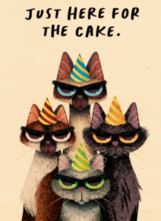 verjaardag kaart folio just here for the cake