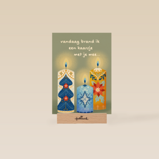 Kerstkaart vandaag brand ik een kaarsje met je mee