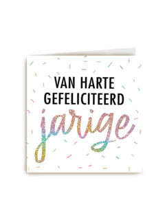 van harte gefeliciteerd jarige regenboogglitter