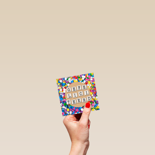 confetti cirkel gefeliciteerd