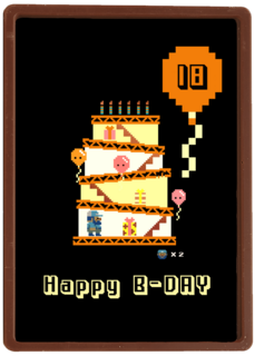 8 bit 18de verjaardagskaart