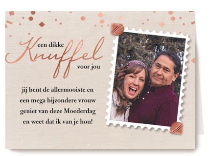 moederdag fotokaart een dikke knuffel voor jou