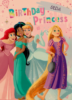Birthday princess verjaardagskaart Disney prinses