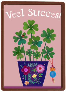 Succes kaart klavertjes vier plant