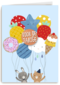voor de jarige een grote tros ballonnen