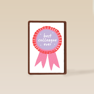 Bedankt kaart thuiswerken best collegue ever roze