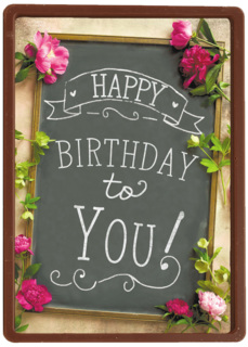 krijtbord omringd met bloemen