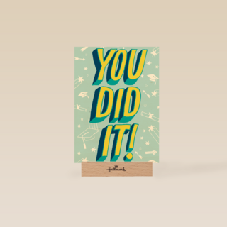 Geslaagdkaart you did it blauw met geel