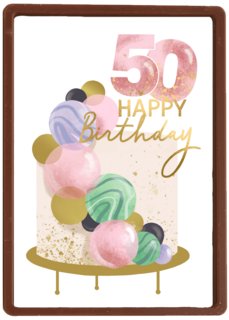 Verjaardagskaart 50 taart Happy Birthday