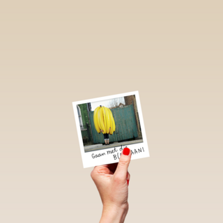 polaroid kaart gaan met die b an aan