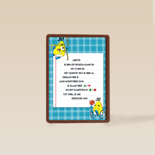 Sporta op kamp kaart lijstje