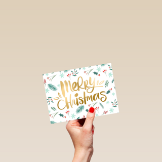 Kerstkaart merry christmas mistletoe