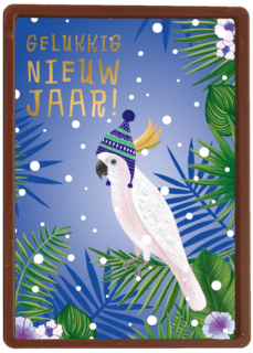 nieuwjaarskaart gelukkig nieuwjaar kaketoe