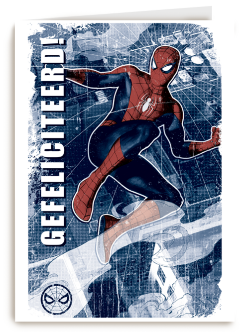 Spiderman kaart gefeliciteerd