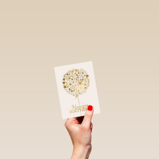 Gouden boom met Happy Birthday