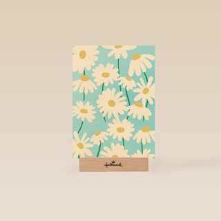 Blanco kaart met witte bloemen