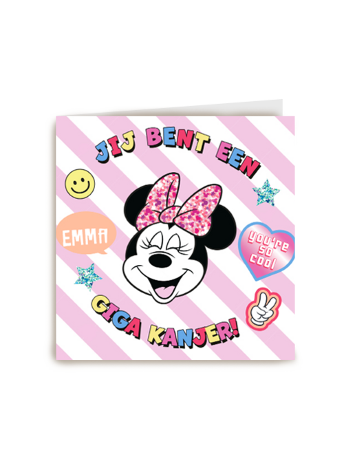 Felicitatie kaart Minnie Mouse giga kanjer
