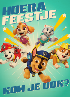 Paw Patrol Hoera Feestje uitnodiging