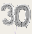 Cijferballon 30 Jaar Zilver XL